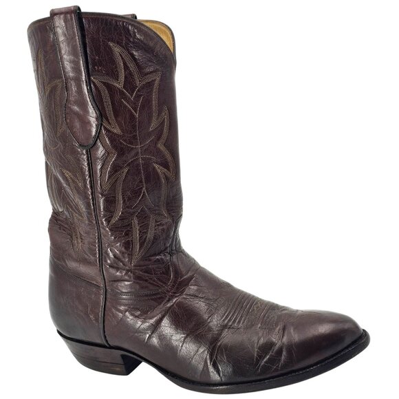 Tres Outlaws Falconhead Mens sz 15 Dark Brown Leather Custom Cowboy Western Boot - Picture 1 of 16